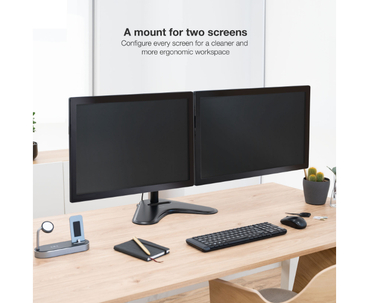 SOPORTE MESA 2 PANTALLAS GIRATORIO E INCLINABLE 17''-32'' NEGRO TOOQ