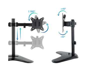 SOPORTE MESA 2 PANTALLAS GIRATORIO E INCLINABLE 17''-32'' NEGRO TOOQ