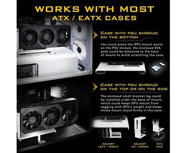 SOPORTE TARJETA GRAFICA VERTICAL BLANCO 