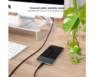 CABLE LIGHTING A USB 2.0 1 M NEGRO MALLADO NANOCABLE