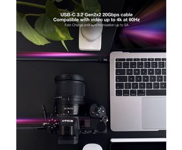 CABLE TYPE-C A TYPE-C USB 3.2 GRIS/NEGRO 0.5M NANOCABLE