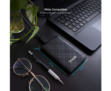 CAJA EXTERNA HDD/SSD 2.5'' NEGRO TOOQ