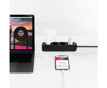 REGLETA PROTECTORA 4 TOMAS NEGRO NANOCABLE