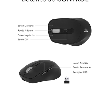 RATON OPTICO DUAL COMFORT ERGO DUAL BATERIA NEGRO SUBBLIM