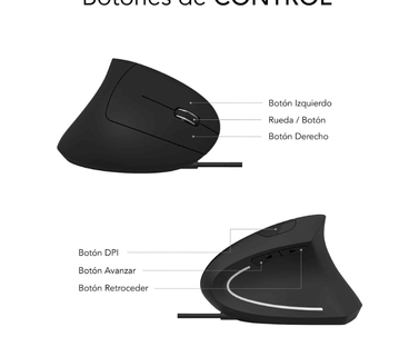 RATON OPTICO DUAL GLIDE VERTICAL ERGO NEGRO SUBBLIM