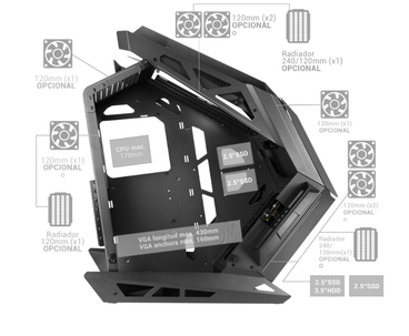 CAJA TORRE E-ATX XXL MC-TITAN NEGRO MARS GAMING