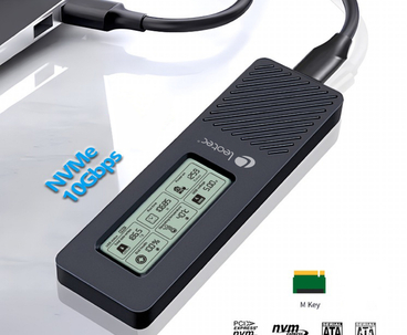 CAJA EXTERNA SSD M.2 NVMe CON PANTALLA LCD NEGRO LEOTEC