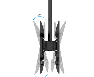 SOPORTE TECHO 2 PANTALLAS 43"-86" GIRO/INCLINABLE XL NEGRO TOOQ