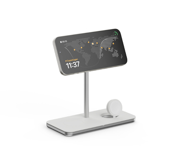 SOPORTE BASE DE CARGA INALAMBRICO 3en1 MAGSAFE PLATA LINQ
