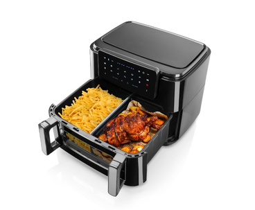 FREIDORA INTELIGENTE SUPER COOK 10L 2 CUBETAS NEGRO HAEGER