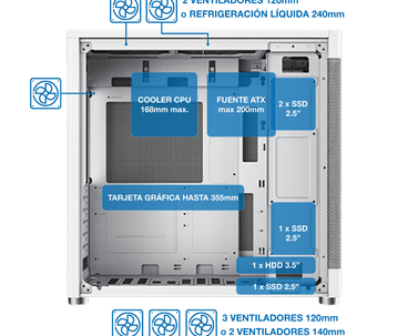 CAJA TORRE ATX MP1 MESH BLANCO COOLBOX